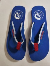 Diesel Mens Blue/red/white Flip Flops Size 12  Brand New