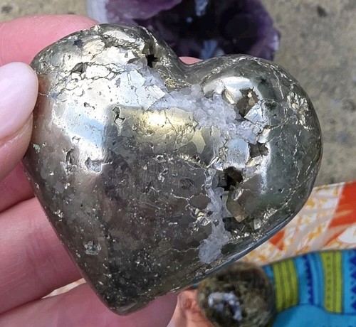 Beautiful pyrite heart - pyrite,