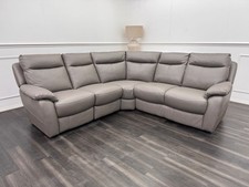 Furniture Village Snug Static Corner Sofa In Grey Leather