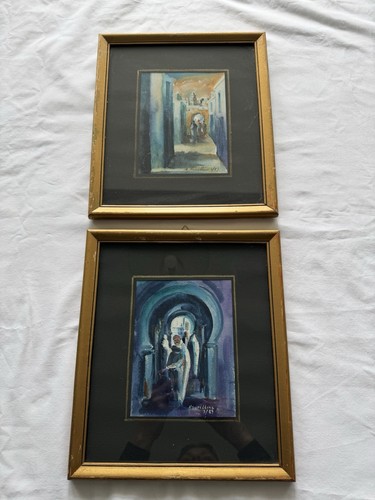 Vintage framed watercolours - framed,
