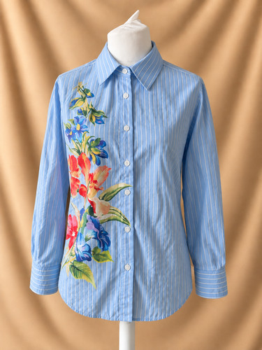 Zara womens blue stripe floral - womens,