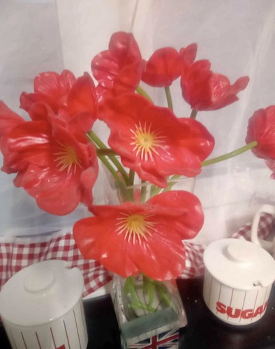 Artificial red poppies - artificial,