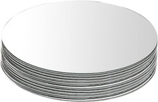 Set of 12 round Mirror Trays, 10 Inch / 25Cm Circle Mirror Candle Plate