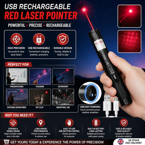 Rechargeable red laser pointer - rechargeable,