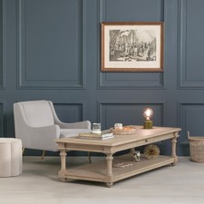 170cm Classic Rectangular Wooden Rustic French Style Large Coffee Table Shelf