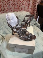 Bourne Pewter Strappy Heels UK 7 Special Occasion / Wedding / Party Shoes