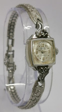 Vtg 1960s Gruen Precision 17 Jewels Mechanical White Rolled Gold Ladies Watch