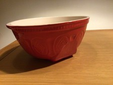 Unbranded Mixing Baking Bowl Cream & Orange 12 inch