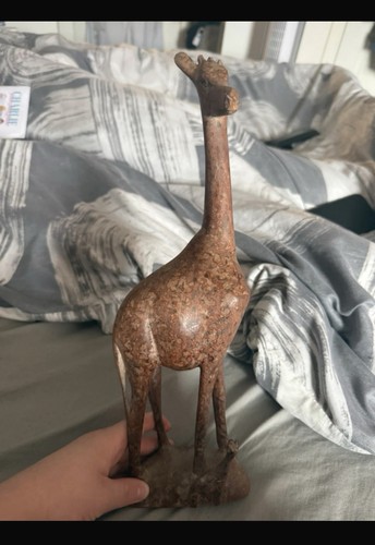 Hand carved wooden giraffe - wooden,