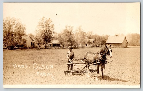 Postcard rppc hans - hans, farm