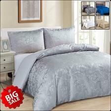Luxury Jacquard Duvet Quilt Cover Paisley Bedding Set Double King Size & Cushion