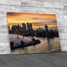 Explore Iconic Canary Wharf Skyline In London Canvas Print Large Picture Wall