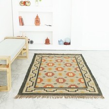 Kilim Dhurrie Wool Jute Rug