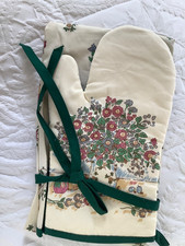 Vintage 1992 PVC Backed Apron With Matching Cotton Oven Glove New in Packet