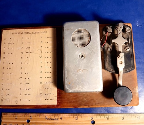 Vintage morse code - code, straight