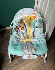 Bright Starts Safari Blast Baby Seat 2 in 1 Infant Toddler Rocker &Bouncer Used