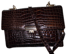 Vintage conker brown crocodile