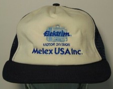 Vintage 1980s Elektrim Motor Division Melex USA Inc SNAPBACK TRUCKER HAT CAP USA