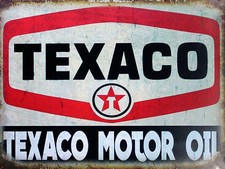 Texaco Motor Oil, Retro metal Aluminium Sign vintage / man cave / Garage