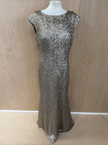 Hobbs gold sequin maxi dress - hobbs-,