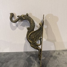 Vintage Solid Brass Mythical Creature Griffin Coat Hook Wall Mounted