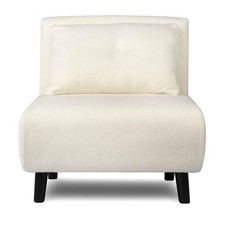 Aurora 1 Seater Sofa Bed Boucle Fabric Chair Compact Modern Lounge Guest Sleeper