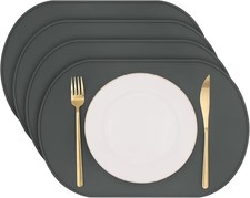 4PCS Oval Silicone Placemats