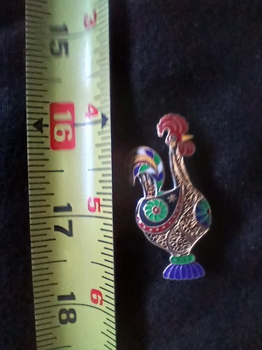 Vintage enamel rooster - enamel,