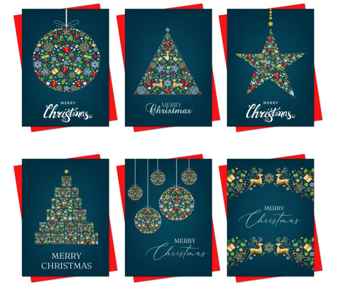 Pack christmas cards boxed - 30,