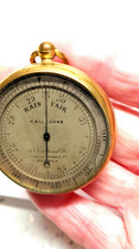 POCKET BAROMETER CALLAGHAN MADE IN LONDON GILDED BRASS