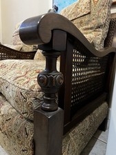 Edwardian Bergere Antique 3-Piece Suite  Mahogany Rattan