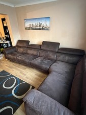 Brown Suede 5 Seater Sofa Mint