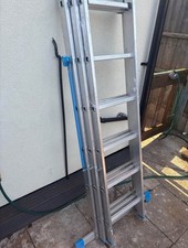 MAC allister ladders 3 stack around 14 foot fully extended and 6 packed down