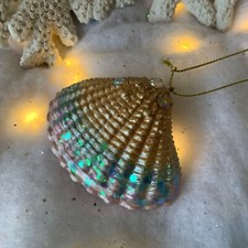 Gold Blue Mermaid Sea Creatures Hanging Christmas Decoration Gisela Graham Sea