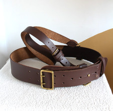 Sam Browne Belt W 34 Complete With Cross Strap brown leather quick release Army