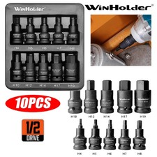 Winholder Impact Allen Key Hex 1/2" Drive Bit Socket Set H4 - H19 Bits 10pc