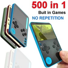 Portable Handheld Retro Game Console Rechargeable LCD Build in 500 Classic Games