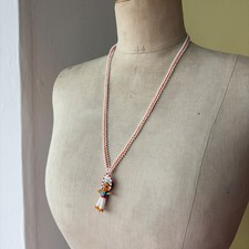 Vintage Handmade Seed Glass Bead Necklace Native American Indian First Nation