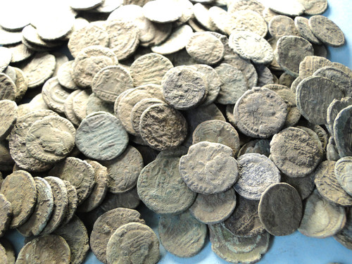 Bronze coins dug with - 5,