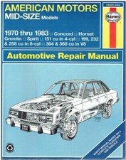 AMC GREMLIN HORNET CONCORD SPIRIT 4-CYL 6-CYL V8 (1970-83) OWNER WORKSHOP MANUAL