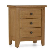 Abbey Oak 3 Drawer Bedside / Night stand / XLarge Bedside Unit / Bedside locker