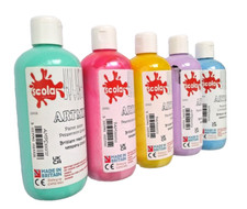 5 x 300ml Scola CRAFT BRILLIANT READY MIXED TEMPERA PAINT - UNBEATABLE VALUE