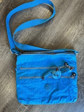 Kipling blue crossbody purse. Double zipper stone wash blue