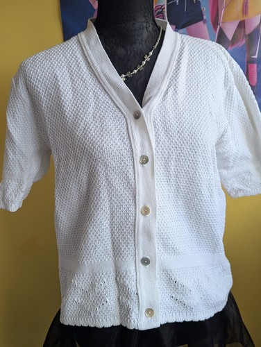 Damart white open-knit