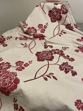 Laura Ashley Marciana Curtains in Cranberry red floral 62"w 71" D each