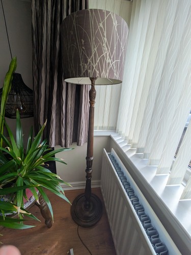 Wooden standard lamp with - standard,