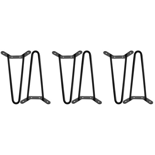Black iron hairpin table legs - black,