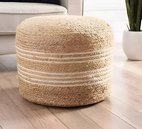 Handmade jute pouffe - handmade, cover
