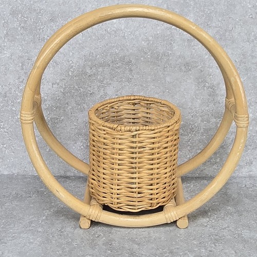 Vtg mid century bamboo rattan - mid,
