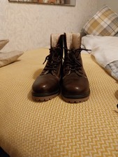 Wrangler Men's Boots Fur Lined Lace Up Brown UK Size 8 New Without Box